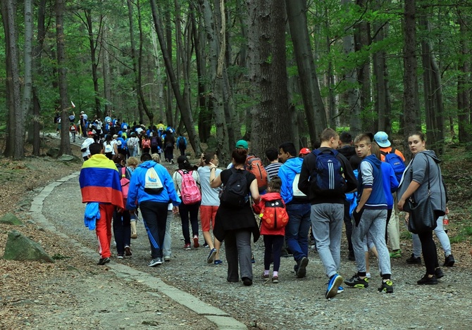 Kolumbijscy pielgrzymi na Ślęży