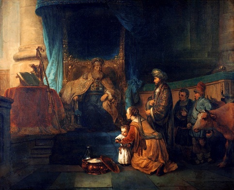 Anna z Samuelem przed prorokiem Helim