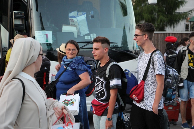 Powitanie włoskich pielgrzymów w Łowiczu