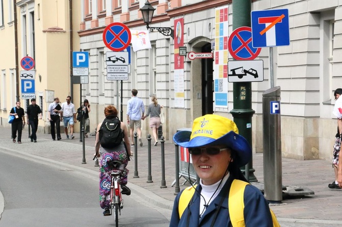 Uśmiechnięci pielgrzymi