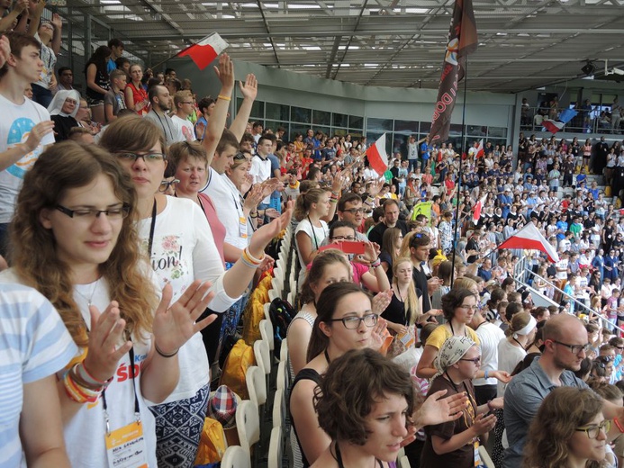 Katecheza z bp. Rysiem na stadionie "Cracovii"