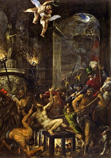 Tycjan (Tiziano Vecellio) Męczeństwo świętego Wawrzyńca, olej na płótnie, 1567
klasztor San Lorenzo, El Escorial