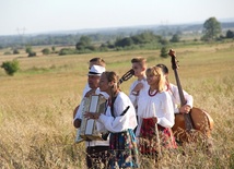 Zespół "Guzowianki" na planie teledysku