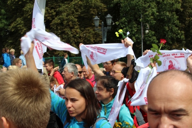 Powitanie 25. Pieszej Pielgrzymki Cieszyńskiej na Jasnej Górze