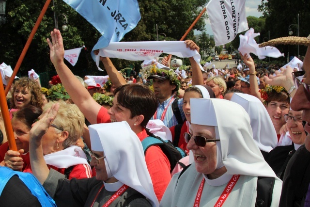 Powitanie 25. Pieszej Pielgrzymki Cieszyńskiej na Jasnej Górze