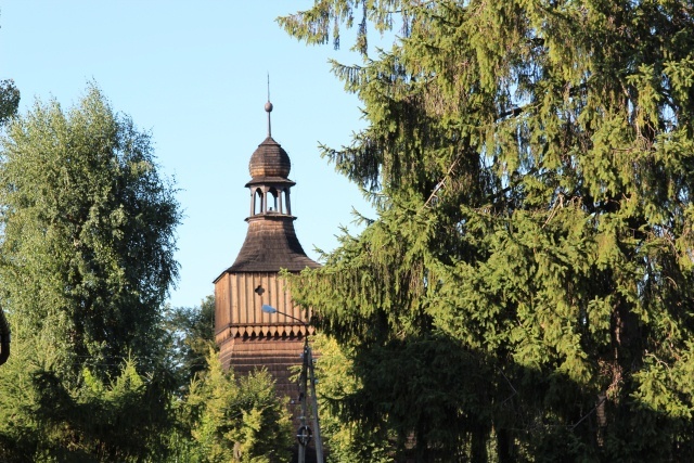 Pożar kościoła w Jawiszowicach - ćwiczenia strażaków