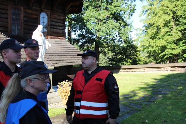 Pożar kościoła w Jawiszowicach - ćwiczenia strażaków