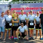 ▲	Ekipa sandomierskich triathlonistów po zawodach.