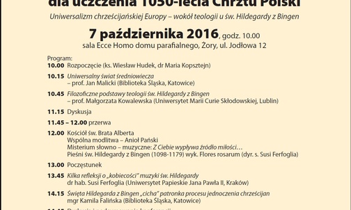 W piątek w Żorach będzie mowa o św. Hildegardzie
