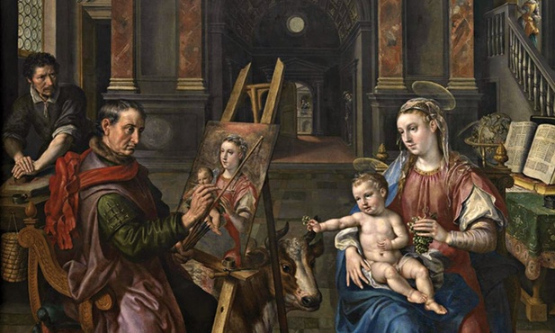 Marten de Vos
Św. Łukasz malujący Madonnę 
olej na desce, 1602
Królewskie Muzeum Sztuk Pięknych, Antwerpia
