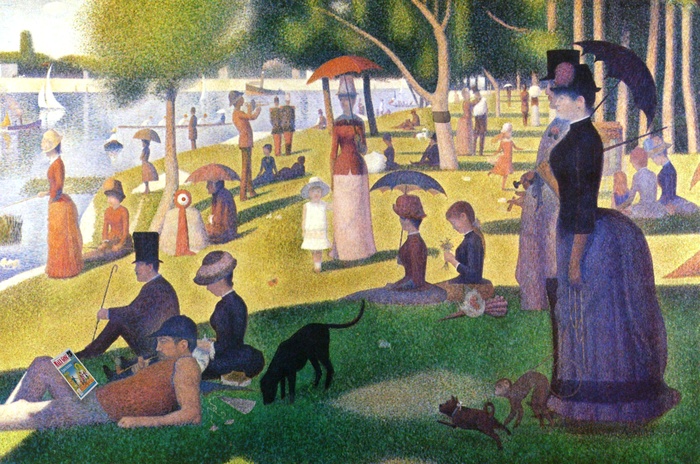 Niedzielne popołudnie na wyspie Grand Jatte, 1884-1886, Art Institute of Chicago, George Seurat 1859-1891