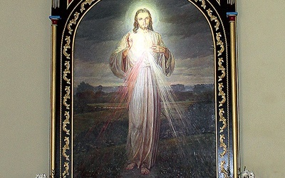 Obraz Jezusa  Miłosiernego autorstwa Adolfa Hyły jest  w kościele św. Franciszka  od ponad 60 lat.