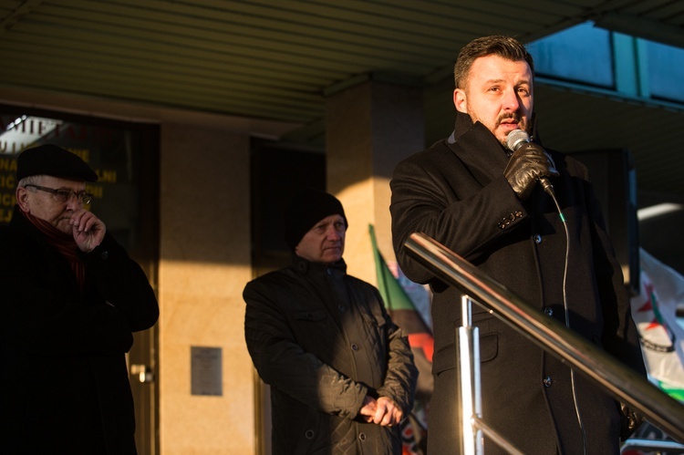 Protest górników w Suszcu