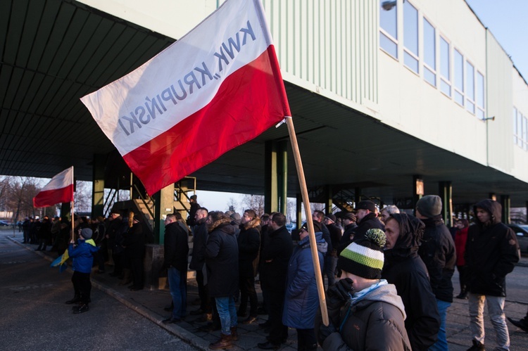 Protest górników w Suszcu
