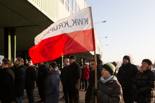 Protest górników w Suszcu