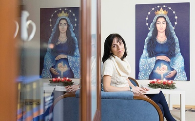 Urszula Rychlińska i jej najważniejszy obraz: „Matka Życia Poczętego”.