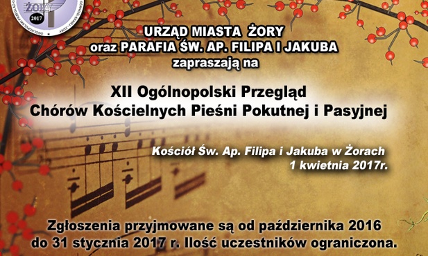 Przegląd chórów, Żory, zgłoszenia do 31 stycznia