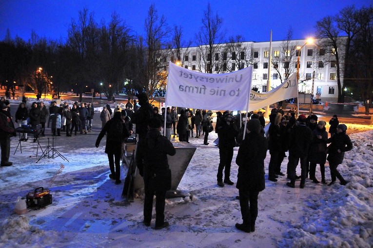 Protest studentów w Lublinie przeciw rządowi