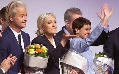 Liderzy najsilniejszych w Europie partii populistycznych (od lewej): Geert Wilders – holenderska Partia Wolności, Marine Le Pen – francuski Front Narodowy i Franke Patry – Alternatywa dla Niemiec.