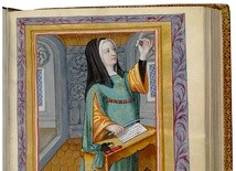 Korespondencja z dawnych czasów pozwala nam poznać duchowość epoki. Na miniaturze: kobieta ostrząca pióro.