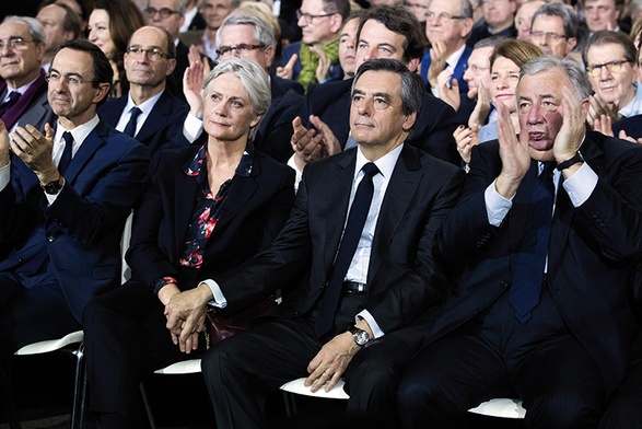 Prawdopodobnie niedoszła pierwsza para V Republiki: François Fillon z małżonką Penelope. Paryż 29 stycznia, kilka dni po wypłynięciu afery z fikcyjną pracą za publiczne pieniądze.