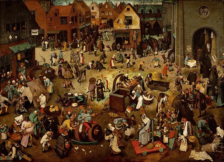 Pieter Bruegel Starszy
Wojna postu z karnawałem  
olej na desce, 1559
Muzeum Historii Sztuki w Wiedniu