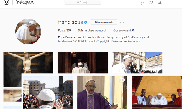 Ojciec Święty od roku na Instagramie