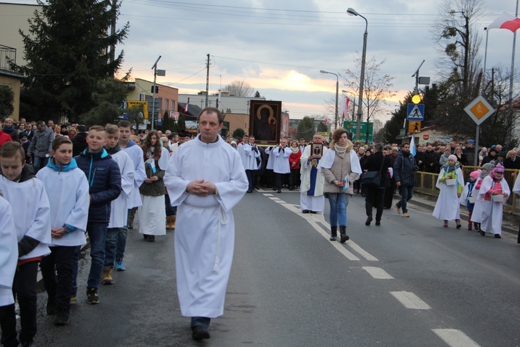 Powitanie ikony MB Częstochowskiej w parafii św. Józefa Robotnika w Sochaczewie