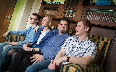 Rodzina Wenclów w komplecie. Od lewej: Marcin, Kasia, Wojciech, Krzysztof.
