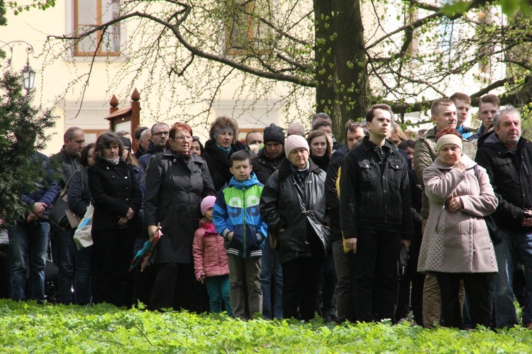 Nabożeństwo w dzikowskim parku