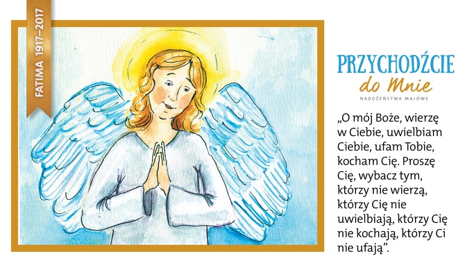Anioł uczy dzieci modlitwy