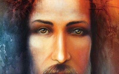 Obraz powstał przez nałożenie na siebie 33 wyobrażeń Jezusa.