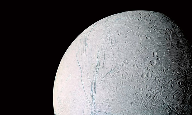 Enceladus. Zdjęcie wykonane przez próbnik Cassini.
