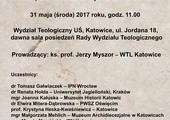 Panel dyskusyjny Symbolika religijna na śląskich drukach ulotnych w XIX i XX wieku, Katowice, 31 maja