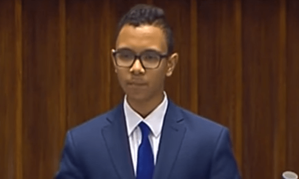 Mocne wystąpienie młodego "polityka"