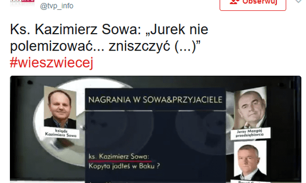 Ks. Sowa radził zniszczyć "Gazetę Polską"