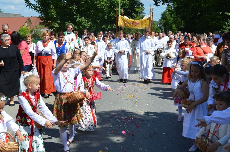 Procesja z widokiem na Tatry w Miętustwie