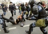 Policja tłumi demonstrację opozycji przeciwko reżimowi Putina. 
12.06.2017 Moskwa, Rosja