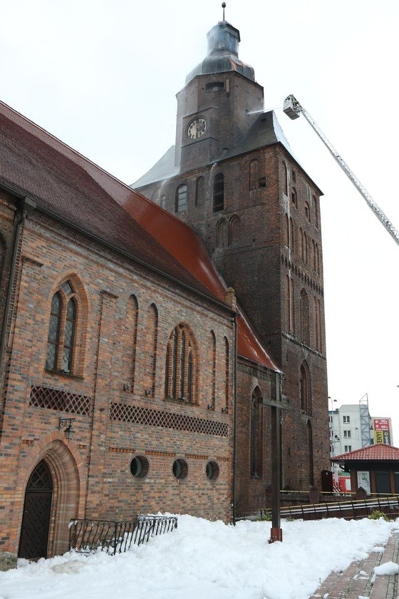 Akcja gaśnicza w katedrze