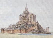 Francja: piesi pielgrzymi na Mont Saint-Michel