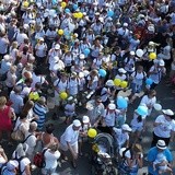 Pielgrzymi na Jasnej Górze - z lotu ptaka