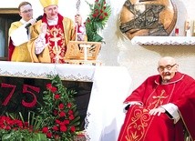 ▲	Życzenia jubilatowi składał m.in. bp Andrzej Jeż.