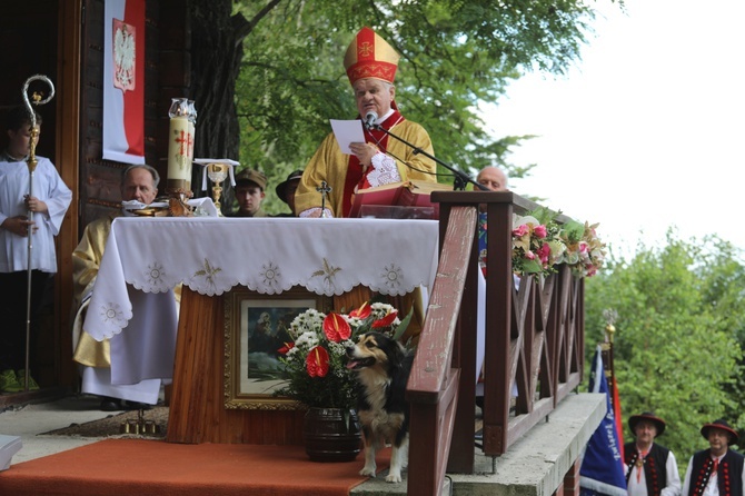 Msza św. w leśnej kaplicy na Baraniej Cisieckiej