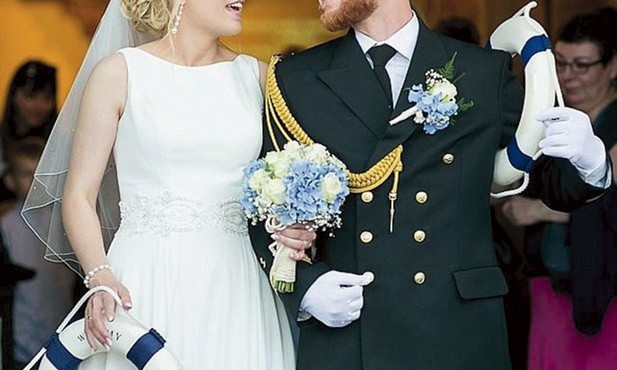 Państwo Kobylscy w dniu ślubu. 