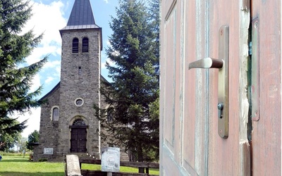 Zdjęcie wyłamanych drzwi w kościele pw. św. Antoniego