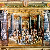 Rafael
(Raffaello Santi,
zwany też Sanzio)
Chrzest Konstantyna
fresk, 1517–1524
Pałac Apostolski, Watykan