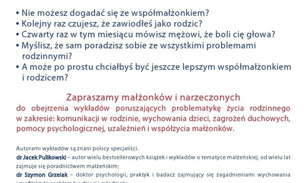 Warsztaty dla małżeństw "Nawigacja w rodzinie", Piekary Śl., 17 września