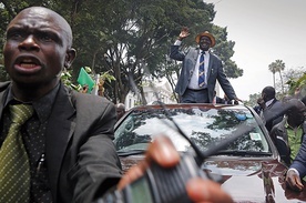 Raila Odinga podczas kampanii wyborczej.