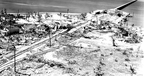 Huragan Święto Pracy w 1935 r. spowodował większe zniszczenia niż niedawna Irma.
