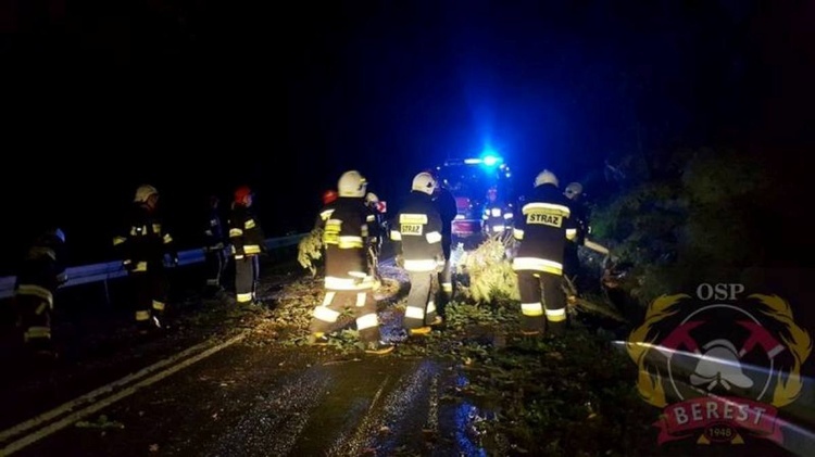 Strażacy z Berestu usuwają skutki nocnej wichury